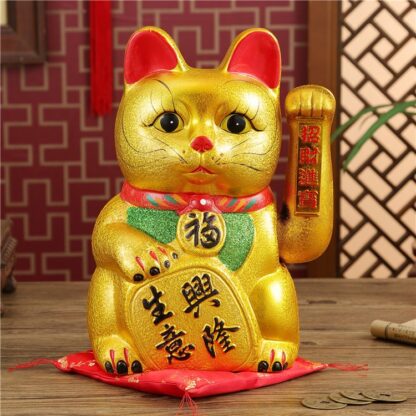 摇手招財猫 9" (陶瓷)Lucky Cat Ornament 1pc