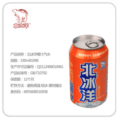 BBY Brand Orange Flavour Soft Drink 北冰洋橙子汽水 330ml